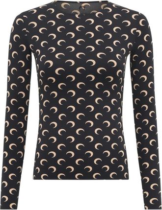 Marine Serre Crescent Moon Pattern Fitted Top