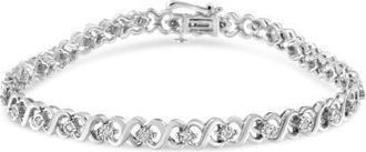 House of Brilliance Silver 1/3 Cttw Miracle Plate Diamond Infinity Link Bracelet in White at Nordstrom