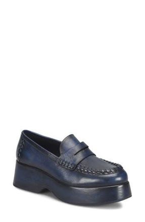 Kork-ease Pixie Platform Penny Loafer in Navy Leather at Nordstrom Rack, Size 6.5