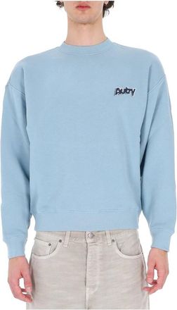 Autry Felpa girocollo in cotone con logo - Heren - Sweatshirts - Blauw - S - Katoen - Hoodies & sweatvesten