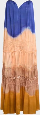 Ulla Johnson Veil Strapless Silk-Chiffon Gown