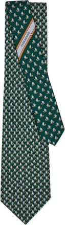Ferragamo penguin-print silk tie - men - Silk - One Size - Green