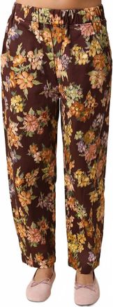 Olivaceous Floral Barrel Pants In Multi