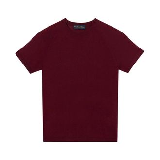 Brooks Brothers Kort&auml;rmad Merinoullen Crewneck - Dames - T-shirts - Rood - XS - Tops