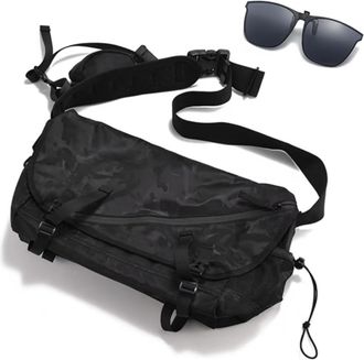 Generic Large Capacity Crossbody Bag, Waterproof Nylon Casual Shoulder Bag, Vintage Travel Foldable Sports Satchel