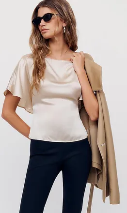 Reformation Avery 100% Silk Top