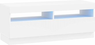vidaXL Mueble De Tv Led Blanco Madera De Ingenier&iacute;a Vidaxl
