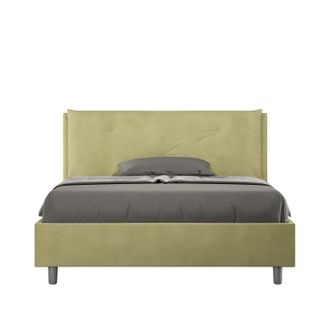 ITYhome Letto Alla Francese Rivestito In Microfibra - Appia - Colore: T&egrave; Verde - Dimensione Rete: 140x200 - Tipologia Letto: Con Rete