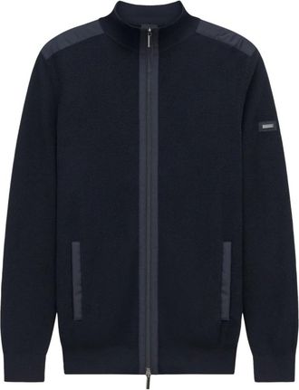 Bugatti Cardigan met tweewegrits - Heren - Jassen - Blauw - Maat: M Poliester
