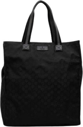 Gucci Bolso Tote de Nylon Pre-owned - Pre-owned - Mujer - Negro - ONE SIZE