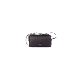 Pinko Cross Body Bags, female, Black, Size: ONE SIZE Front Logo Crossbody Bag