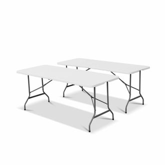 Alice's Garden Mesas plegables port&aacute;tiles para eventos, set de 2, blanco