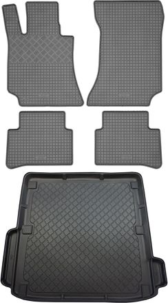 OEM Juego De Alfombrillas De Goma Para Coche Y Maletero Para Mercedes Clase E W212 T Estate (5 Puertas) De 2009 A Octubre De 2016