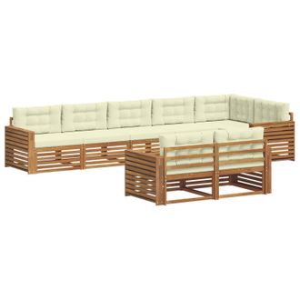 vidaXL Conjunto De Sof&aacute;s De Exterior 8 Uds. Natural Y Crema Vidaxl