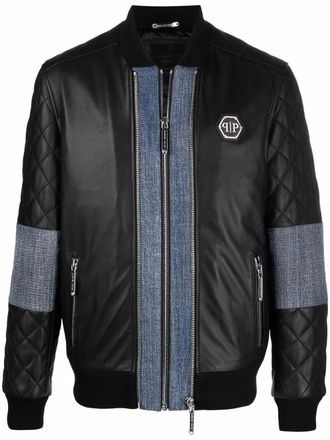 Philipp Plein logo bomber jacket - Black