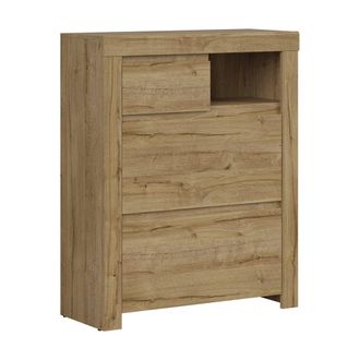 Petits Meubles Mueble para zapatos 2 puertas 1 caj&oacute;n estratificado marr&oacute;n