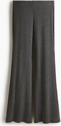 H&M Flared Fine-knit Trousers in Dark Gray Melange at Nordstrom, Size X-Small