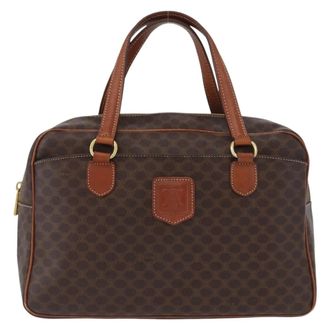 Celine Vintage Macadam Handbag Canvas And Leather Brown Canvas Handbag (Pre-Owned)