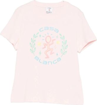 Casablanca Graphic Cotton T-shirt - Dames - T-shirts - Roze - XS - Katoen - Tops