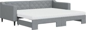 vidaXL Sof&aacute; Cama Nido Con Colch&oacute;n Tela Gris Claro 90x200 Cm Vidaxl