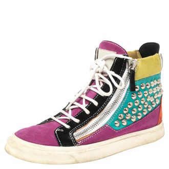 Giuseppe Zanotti Multicolor Suede Spike High-Top Sneakers