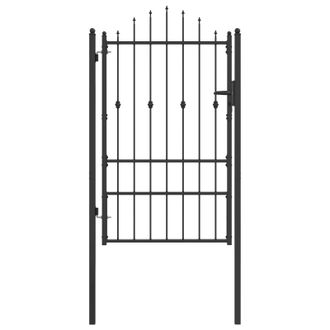 vidaXL Puerta De Cerca Asten 100 X 150 Cm Metal Negro Con Cerradura Vidaxl