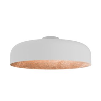 Lumicom Tuzzi Plafoniera, 1xe27, Max 42w, Metallo, Bianco Opaco/foglia Rame, D.40cm - Lumicom