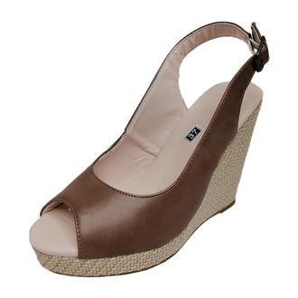 Generic Cocila Walking Sandals Womens WomenS Mouth Back Hollow Shallow Heel Foreign Trade Top Pu Fashion Coffee, 6.5 Ladies For Plantar Fasciitis Shoes Size 9