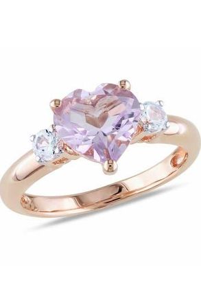 Delmar Rose de France Heart & Created White Sapphire Ring in Purple at Nordstrom Rack, Size 4.5