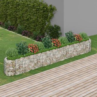 Berkfield Home Gabion Raised Bed Galvanised Iron 400x50x50 cm in Silver | Size: 400 x 50 x 50 cm