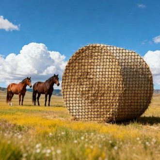 OEM Red Para Pacas Redondas De Alimentaci&oacute;n Lenta, Para Caballos, 1,8 X 1,8 X 1,8 M, Agujeros 38,1 X 38,1 Mm, Pe, Con Bridas, Lanzadera De Aguja, Hilo De 