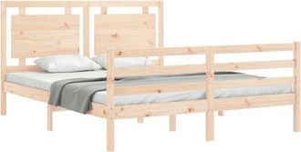 vidaXL Vidaxl - Estructura De Cama Con Cabecero Madera Maciza 160x200 Cm