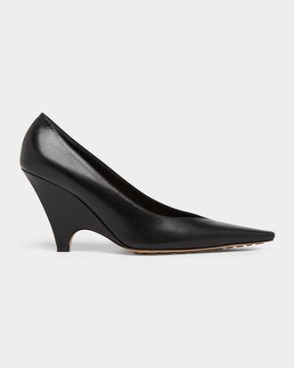 Bottega Veneta Scaletta 90MM Leather Wedge Pumps