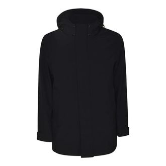 Woolrich Jassen, Heren, Blauw, L, Polyester, Soft Shell Barrow Mac Coat