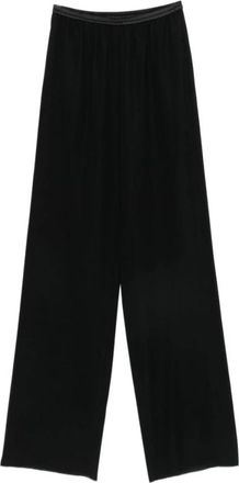 Emporio Armani Wijde broek - Dames - Wijde Broeken - Zwart - 2XS - Broeken