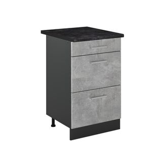 Vicco Mueble Bajo De Cocina R-line, Hormig&oacute;n/antracita, 50 Cm Encimera Antracita, Vicco