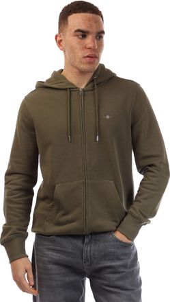 GANT Heren Gant Shield Zip Hoodie in Groen