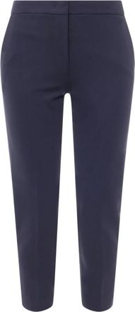 Max Mara Cropped Broeken - Dames - Slim Fit Broeken - Blauw - S - Broeken
