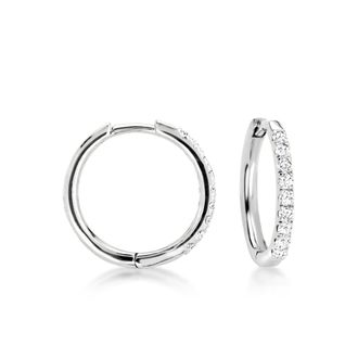 RS Pure by Ross-Simons Lab-Grown Diamond Hoop Earrings in 10kt White Gold