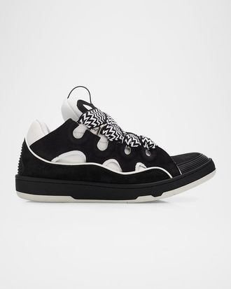 Lanvin Men & apos;s Curb Leather Skate Sneakers