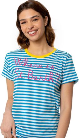 MC2 Saint Barth Bluette Cotton T-shirt With Where Is St. Barth? Embroidery