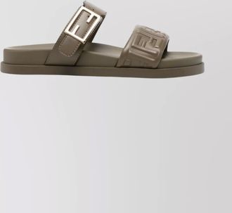 Fendi leather flat sandals open toe design
