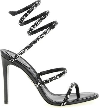 Rene Caovilla Schoenen, Dames, Zwart, 41 EU, Leer, Cleo Sandaal