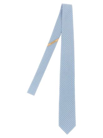Ferragamo Light Blue Gancini Logo Tie