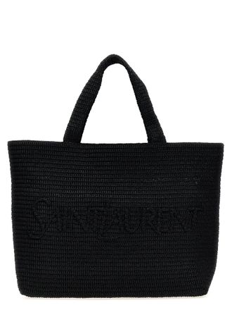 Saint Laurent Rafia Tote Nero-Donna