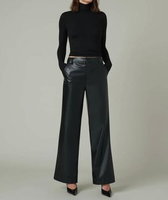 Joe's Mia High Rise Wide Leg Petite Ankle Pants In Black