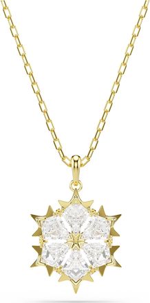 Swarovski Magic Pendant, Mixed Cuts, Snowflake, White, 18K Gold Finish