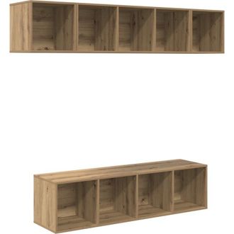 vidaXL Vidaxl - Conjunto De Mueble De Tv 4 Pcs Roble Artisan 37 X 37 X 142.5 Cm