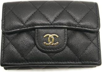 Chanel Pre-owned Wallets, female, Black, Size: ONE SIZE Pre-owned Leather Wallet