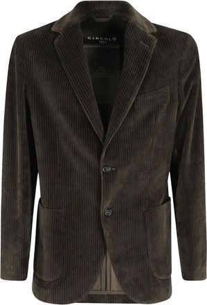 Circolo 1901 Stijlvolle Corduroy Jas - Heren - Blazers - Bruin - 2XL - Katoen - Jassen